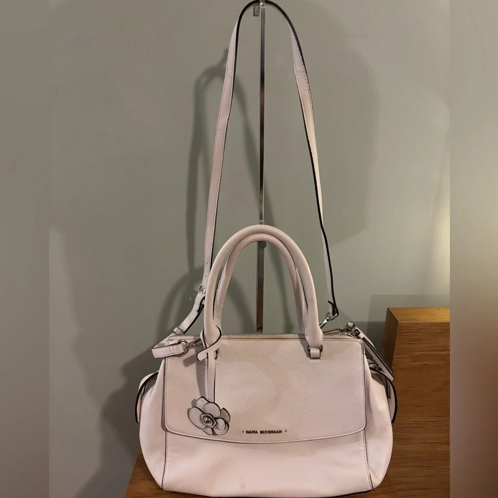 Dana Buchman handbag pebbled texture dual top handles and a crossbody strap